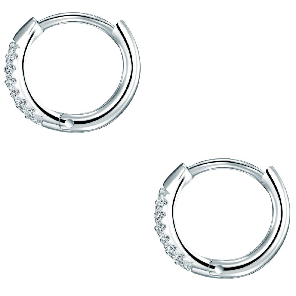 Rafaela Donata Klappcreolen Sterling Silber Zirkonia weiß Discount Store für neue Produkte