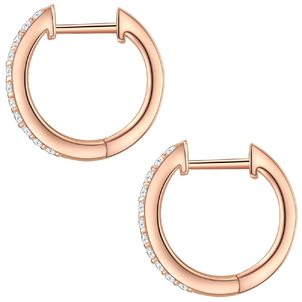 Rafaela Donata Klappcreolen Sterling Silber roségold Zirkonia weiß Black Friday Preise
