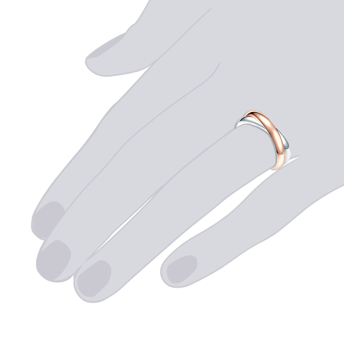Rafaela Donata Ring Sterling Silber bi-Color Blitzverkäufe
