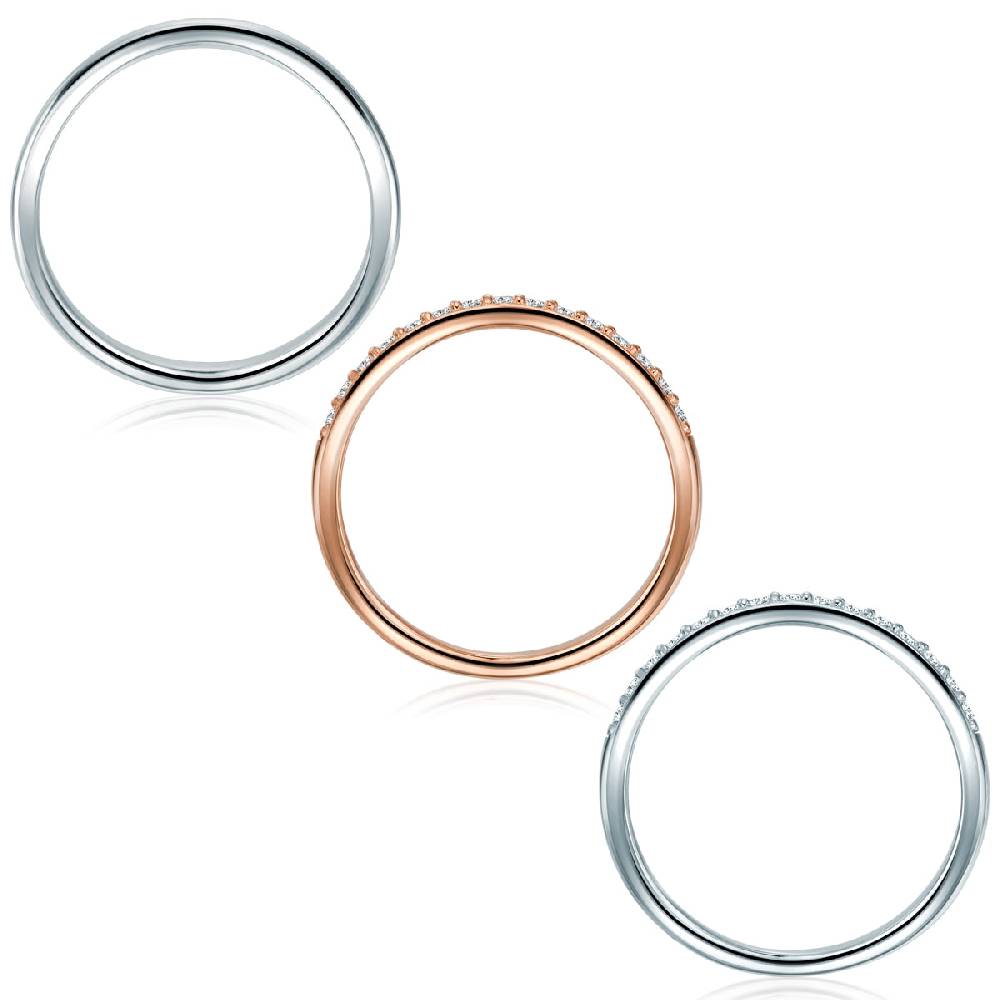 Rafaela Donata 3er Set Ringe Sterlin Silber bi-Color Zirkonia weiß Fabrik Onlineshop