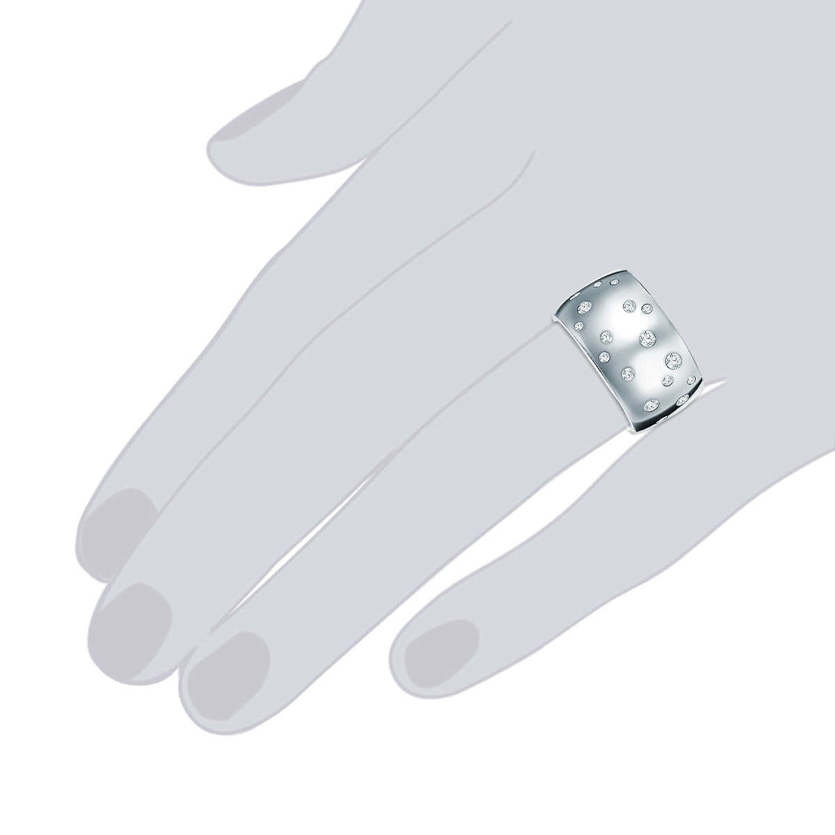 Rafaela Donata Ring Edelstahl verziert mit Kristallen von Swarovski® weiß Online Shopping