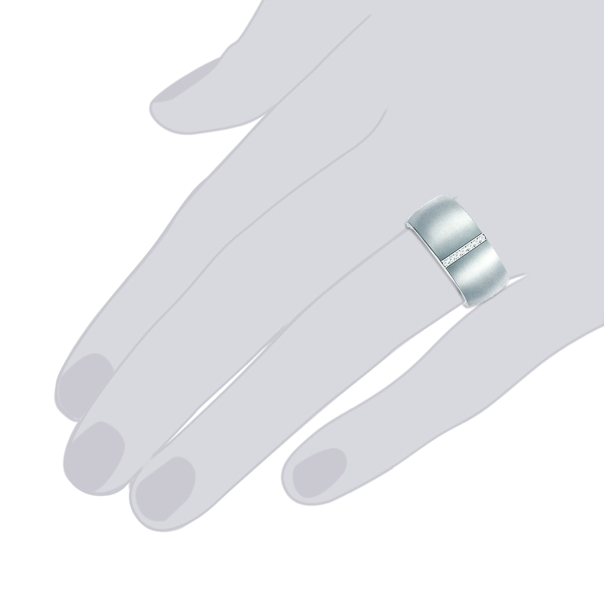 Rafaela Donata Ring Edelstahl verziert mit Kristallen von Swarovski® weiß Lagerräumung
