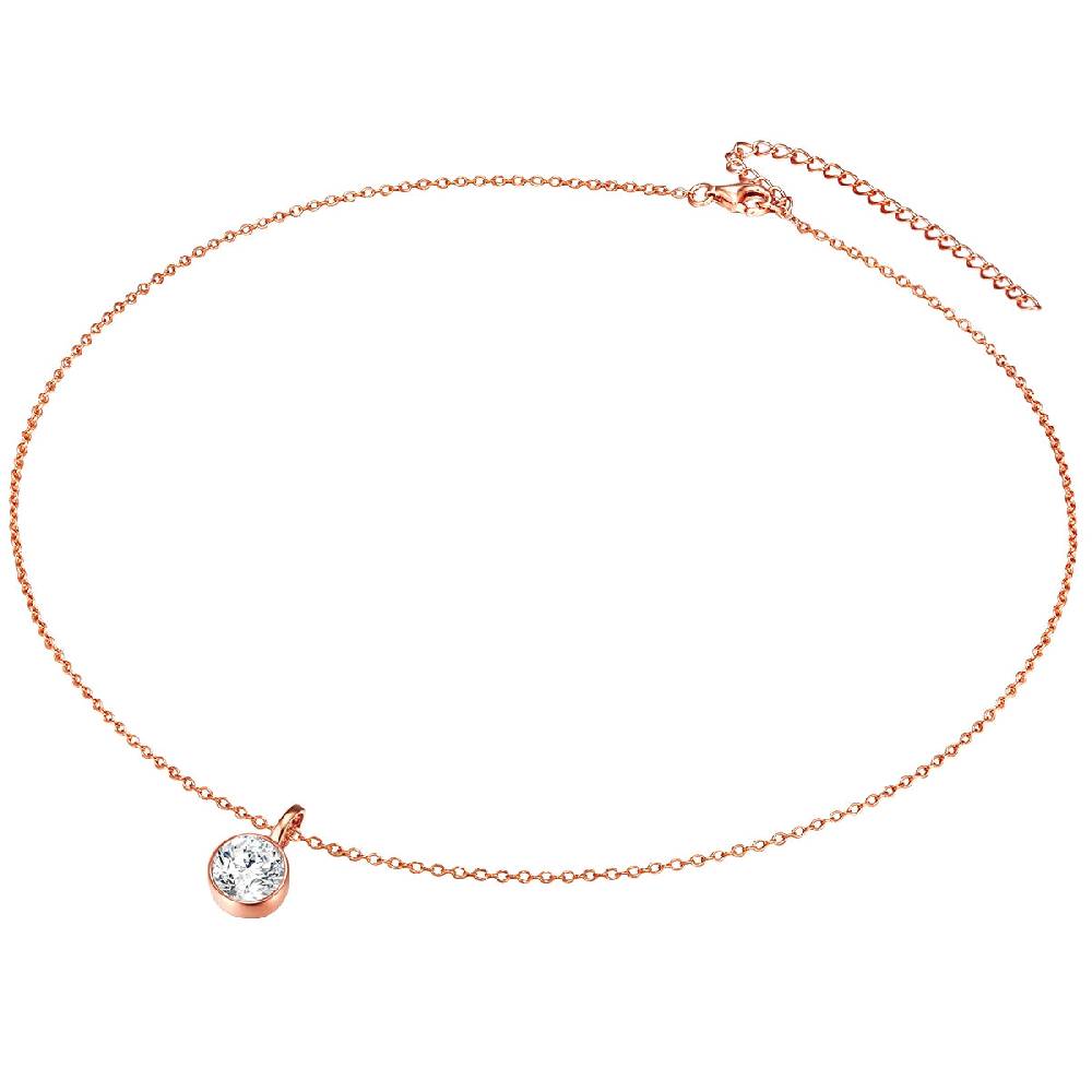 Rafaela Donata Set (Kette+Ohrstecker) Sterling Silber roségold verziert mit Kristallen von Swarovski® weiß Saisonale Angebote