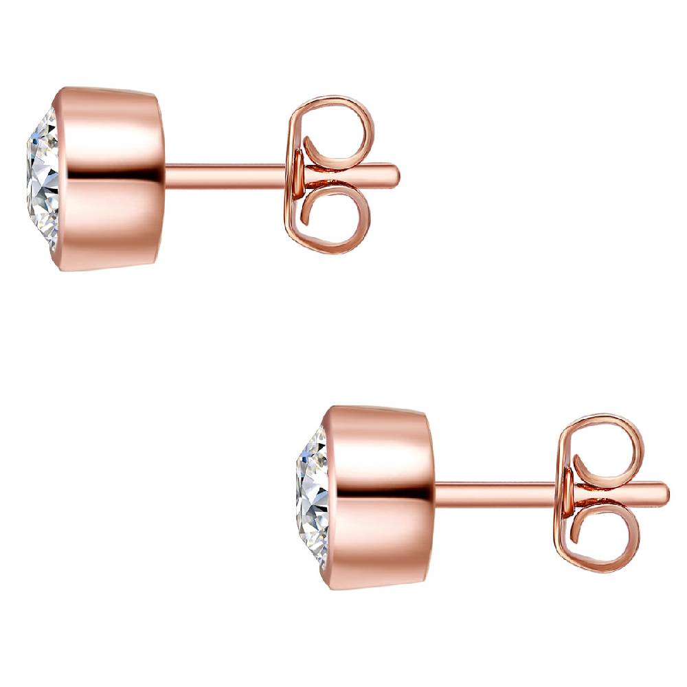 Rafaela Donata Set (Kette+Ohrstecker) Sterling Silber roségold verziert mit Kristallen von Swarovski® weiß Saisonale Angebote