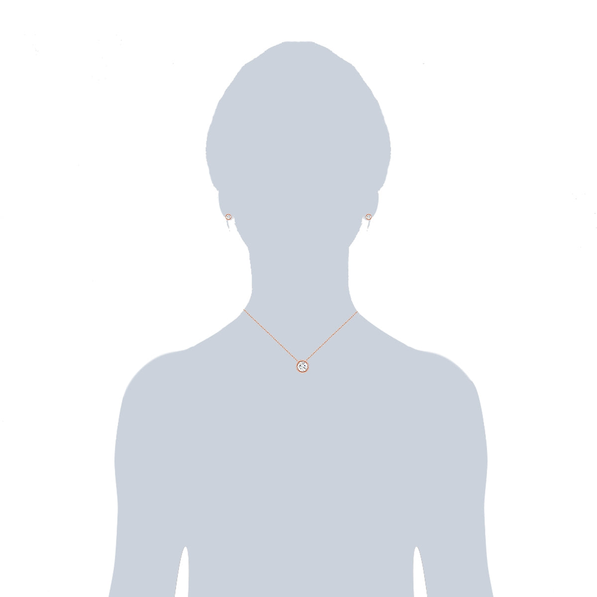 Rafaela Donata Set (Kette+Ohrstecker) Sterling Silber roségold verziert mit Kristallen von Swarovski® weiß Saisonale Angebote