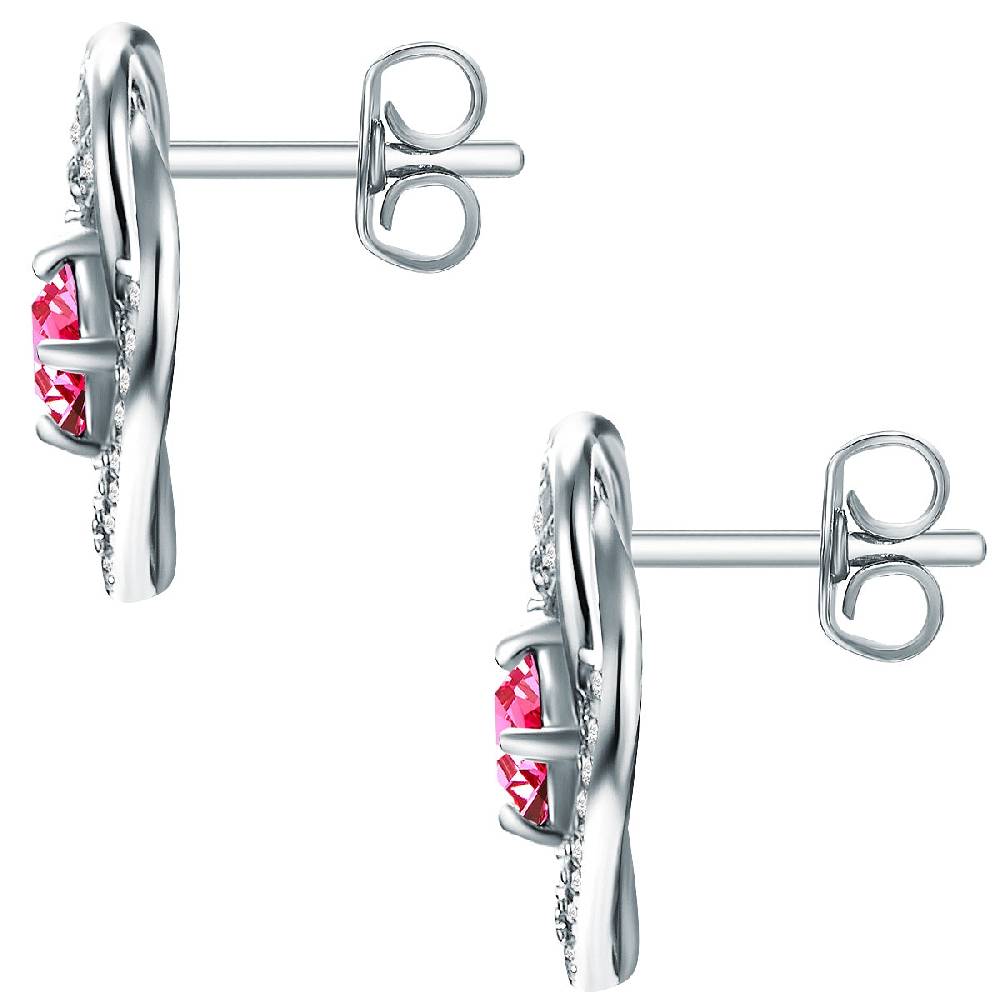 Rafaela Donata Ohrstecker Sterling Silber verziert mit Kristallen von Swarovski® pink Zirkonia weiß Kauf eins, bekomm eins gratis