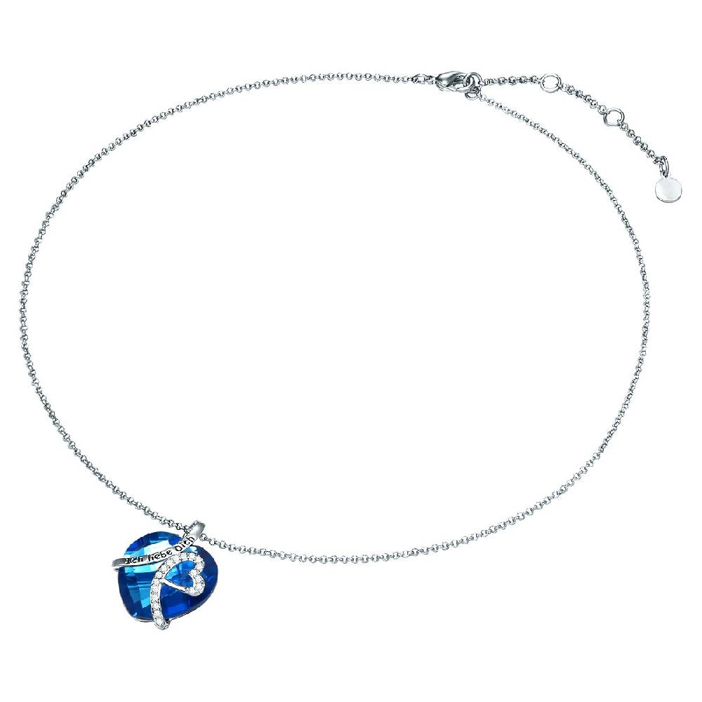 Rafaela Donata Kette mit Anhänger Zirkonia weiß Glas blau Top Angebot