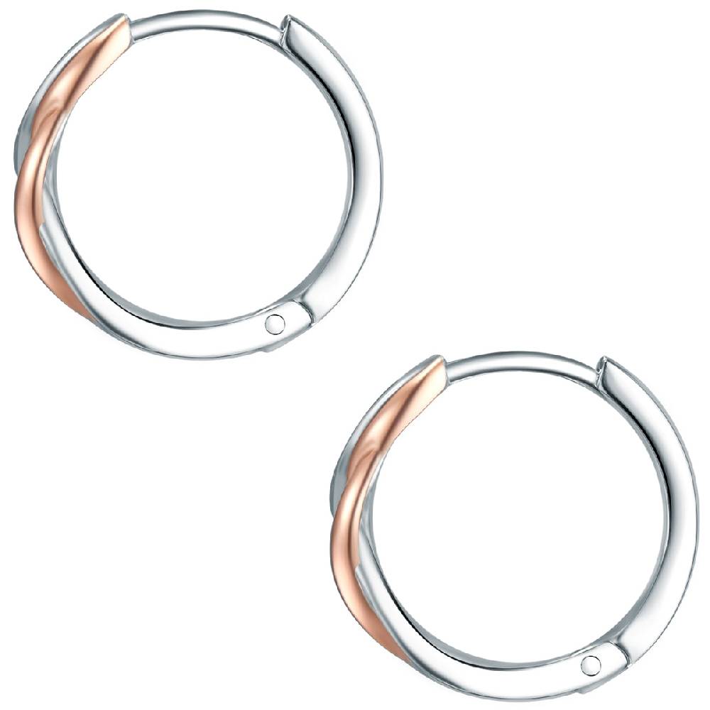 Rafaela Donata Klappcreolen Sterling Silber bi-Color Zirkonia weiß Bestseller