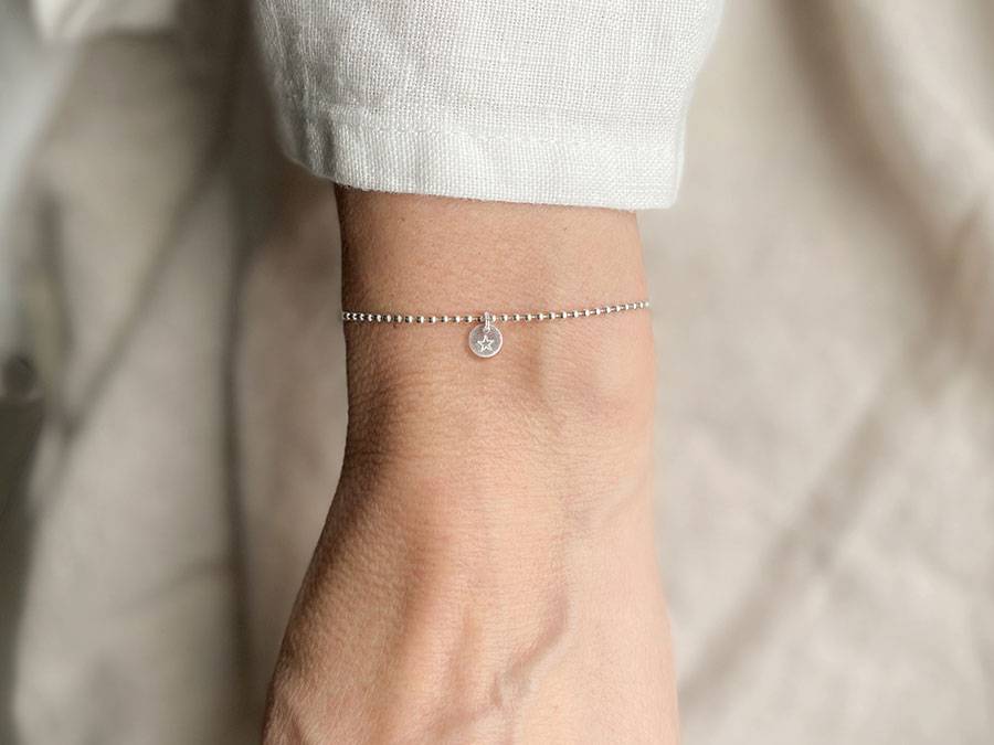 Renna Deluxe Armband mit STERN und Buchstaben-Anhänger Silber Letzte 2 Tage