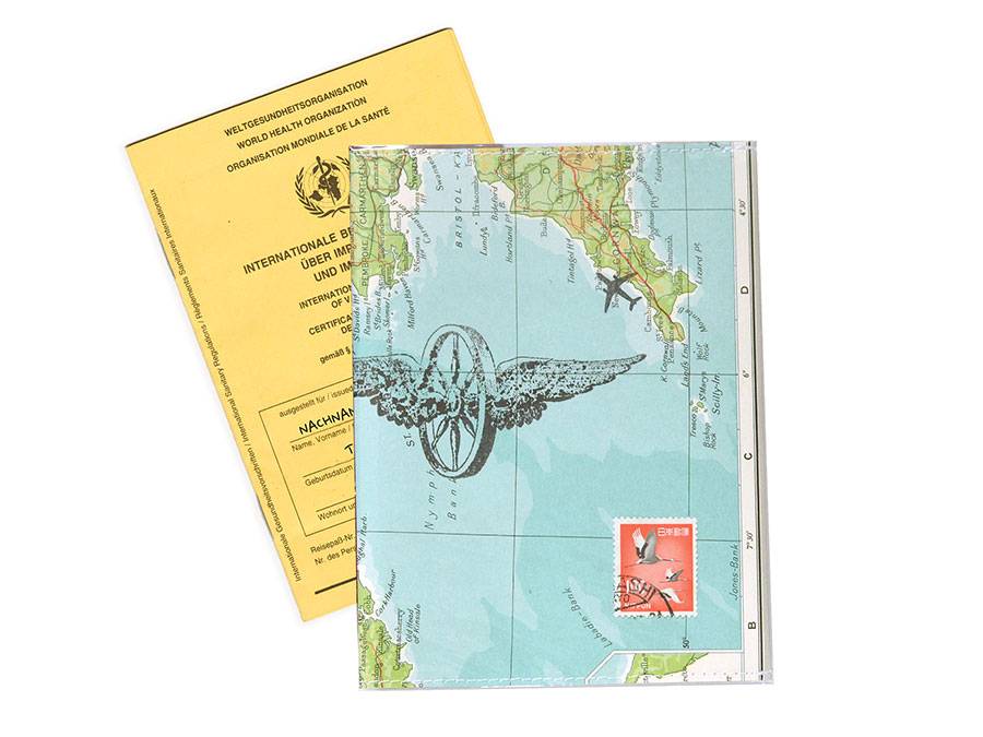 Renna Deluxe Atlas Impfpass Hülle aus Landkarten Nur noch ein Tag übrig