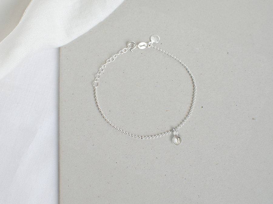 Renna Deluxe Kugel Armband mit BUCHSTABEN Silber zollfrei