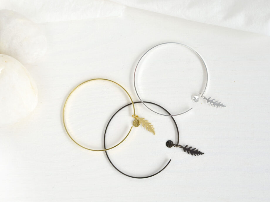 Renna Deluxe Armreif mit Farn in Gold Fabrik Onlineshop