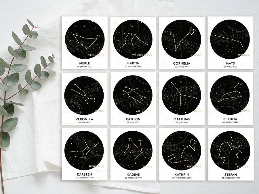 Renna Deluxe Sternzeichen Krebs | Personalisiertes Flaschenetikett Weihnachtsangebot