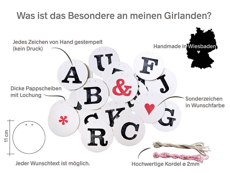 Renna Deluxe DANKE Girlande Hochzeitsgirlande Große Rabatte