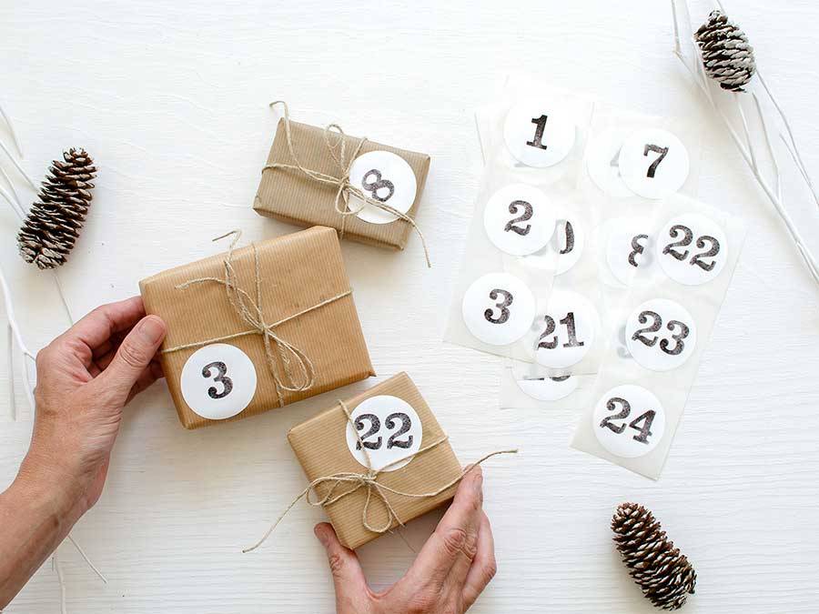 Renna Deluxe ADVENTSKALENDER Zahlen Aufkleber Kauf eins, bekomm eins gratis