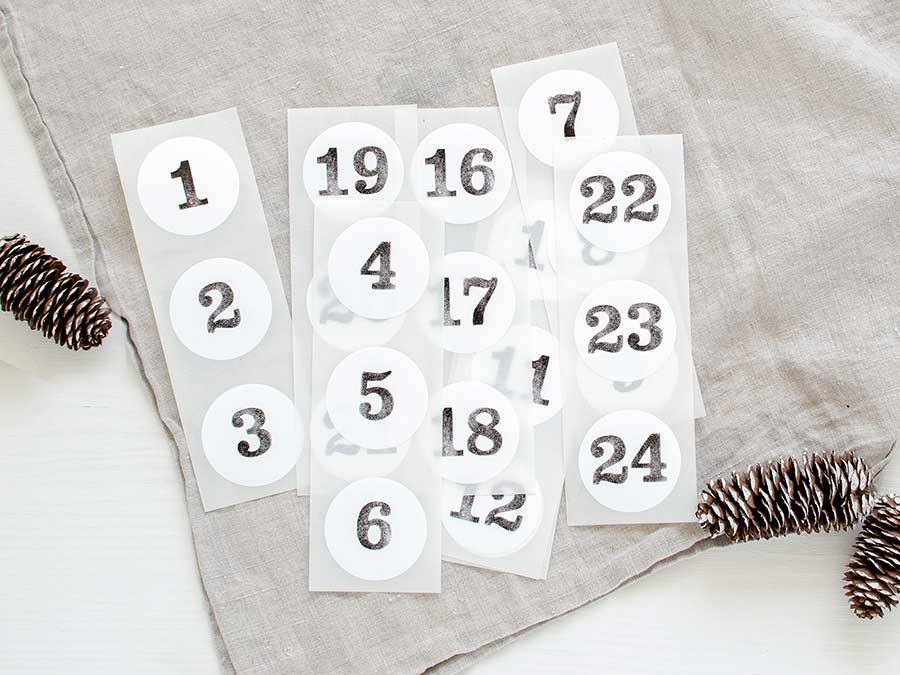 Renna Deluxe ADVENTSKALENDER Zahlen Aufkleber Kauf eins, bekomm eins gratis