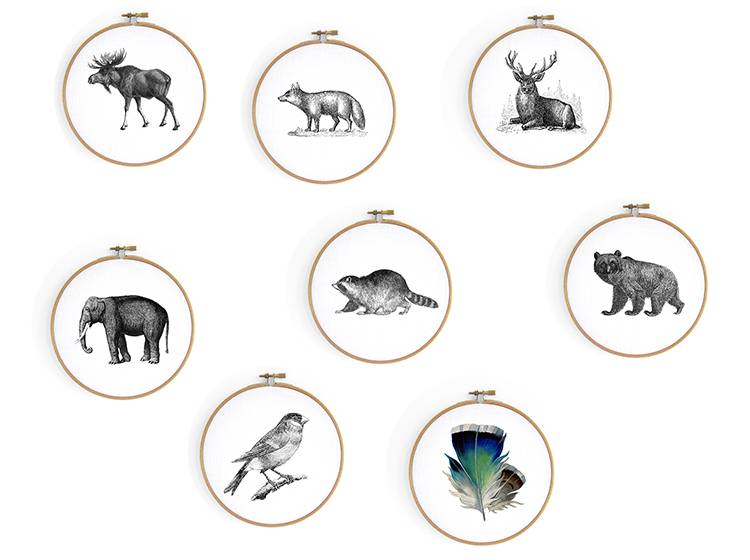 Renna Deluxe FUCHS Bild im Stickrahmen Kostenlose Rückgabe