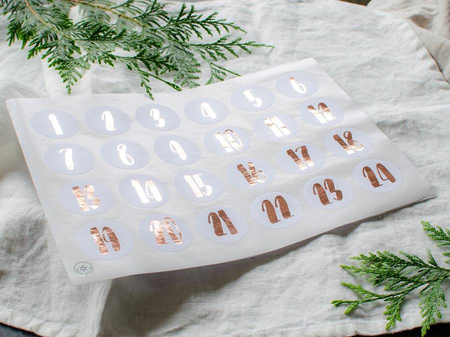 Renna Deluxe ADVENTSKALENDER Zahlen in KUPFER Weihnachtsangebot