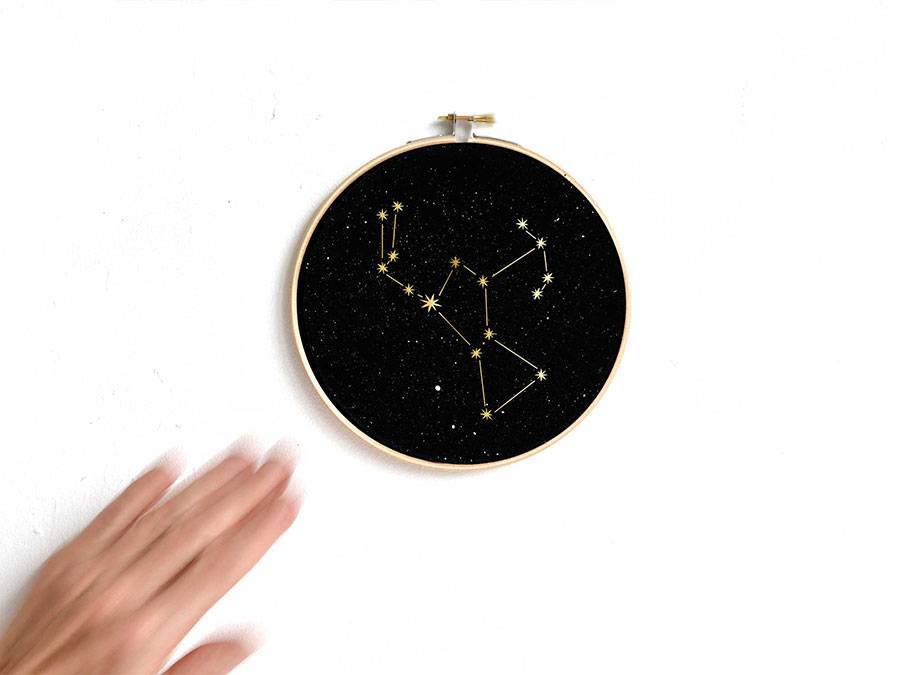 Renna Deluxe ORION Sternbild im Stickrahmen Vatertagsangebot