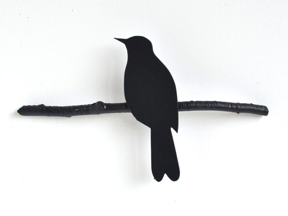 Renna Deluxe Amsel in Schwarz Wandobjekt Lagerräumung