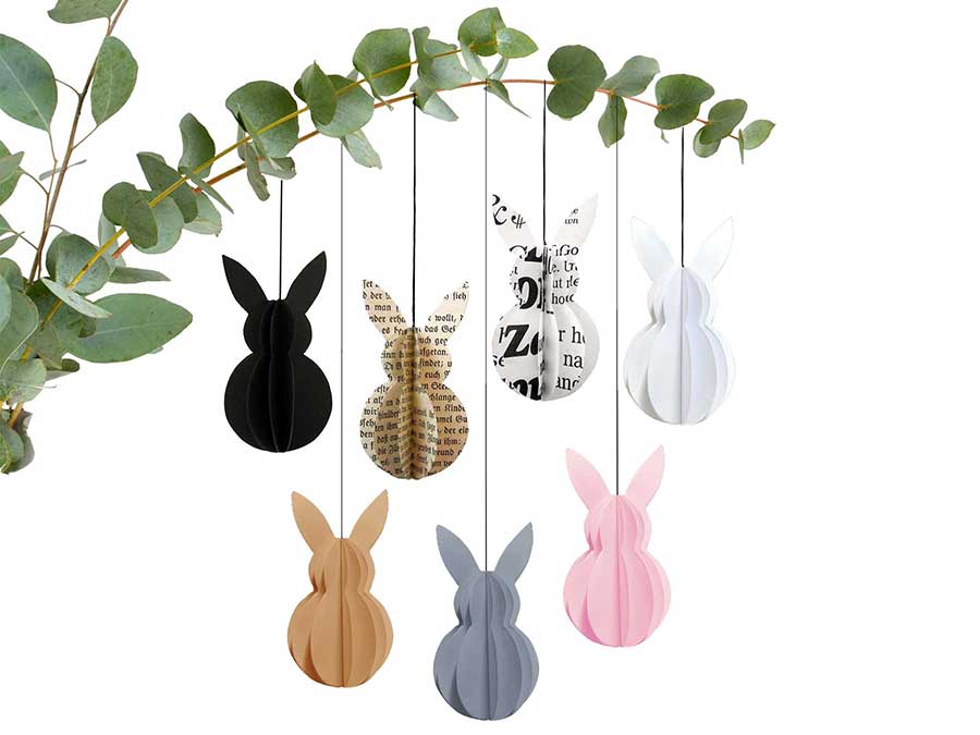 Renna Deluxe Anhänger Osterhase in Schwarz-Weiß Heißer Verkauf