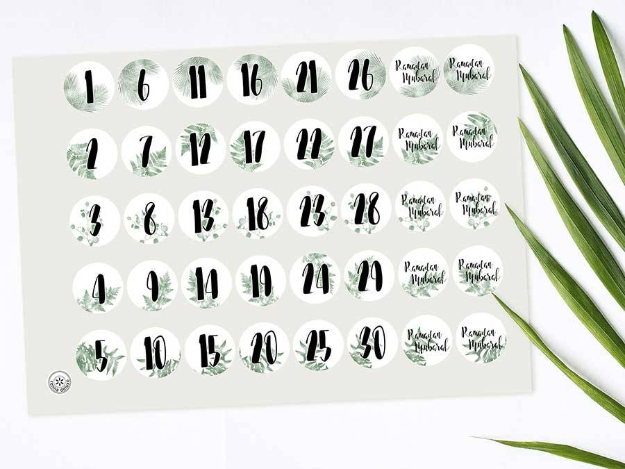 Renna Deluxe RAMADAN Kalender Zahlensticker mit schwarzen Tüten Bestseller