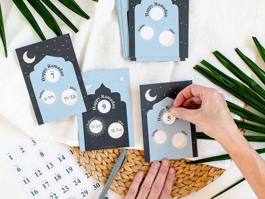 Renna Deluxe RAMADAN Kalender Karten für Sahur und Iftar Verkauf