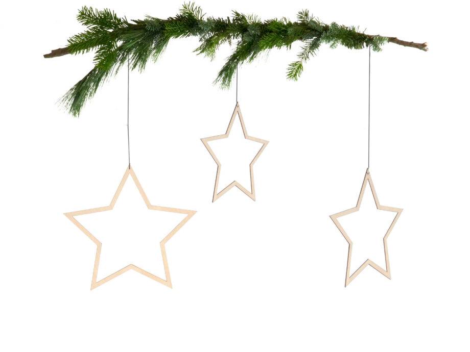 Renna Deluxe Große STERNE aus Holz 3er-Set Fabrikpreis