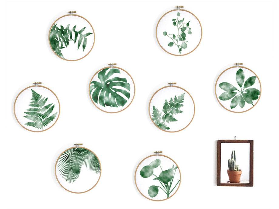 Renna Deluxe Pilea _ Bild im Stickrahmen Begrenzt auf 3 Tage