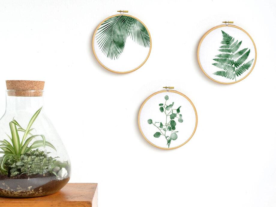 Renna Deluxe Pilea _ Bild im Stickrahmen Begrenzt auf 3 Tage