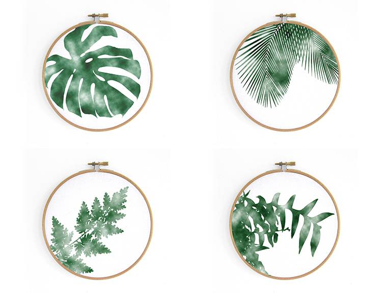 Renna Deluxe Pilea _ Bild im Stickrahmen Begrenzt auf 3 Tage