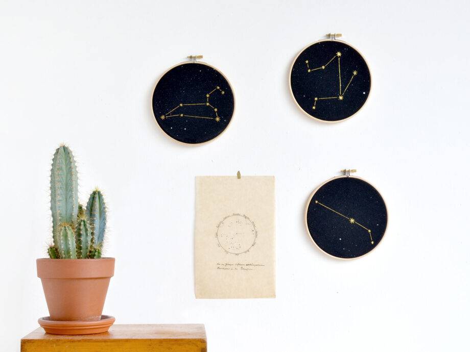Renna Deluxe Widder Sternzeichen Bild im Stickrahmen 50% Rabatt mit kostenlosem Versand