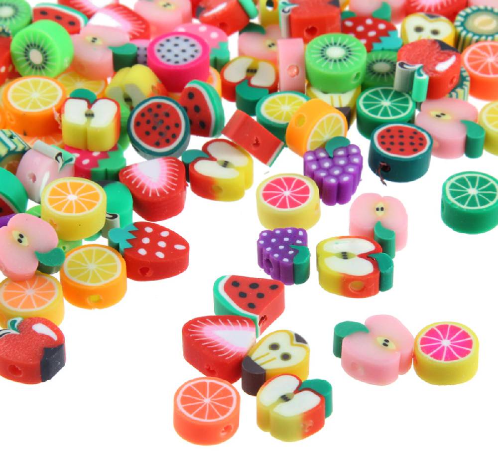 Sadingo Polymer Clay Perlen | 40 Stk., 10mm, Früchte Neueste Stile