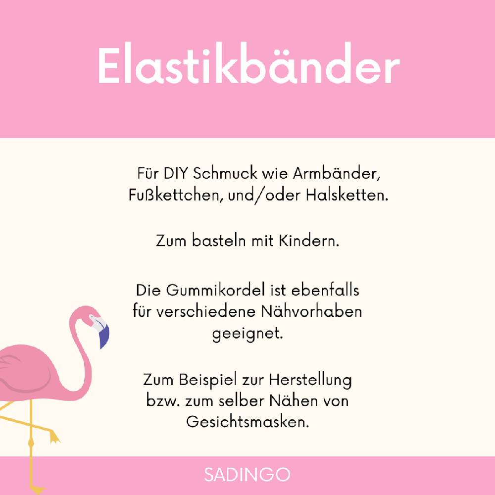 Sadingo Elastische Schnur 10x15 Meter 1 mm für Armbänder Zeitbegrenzte Promotion