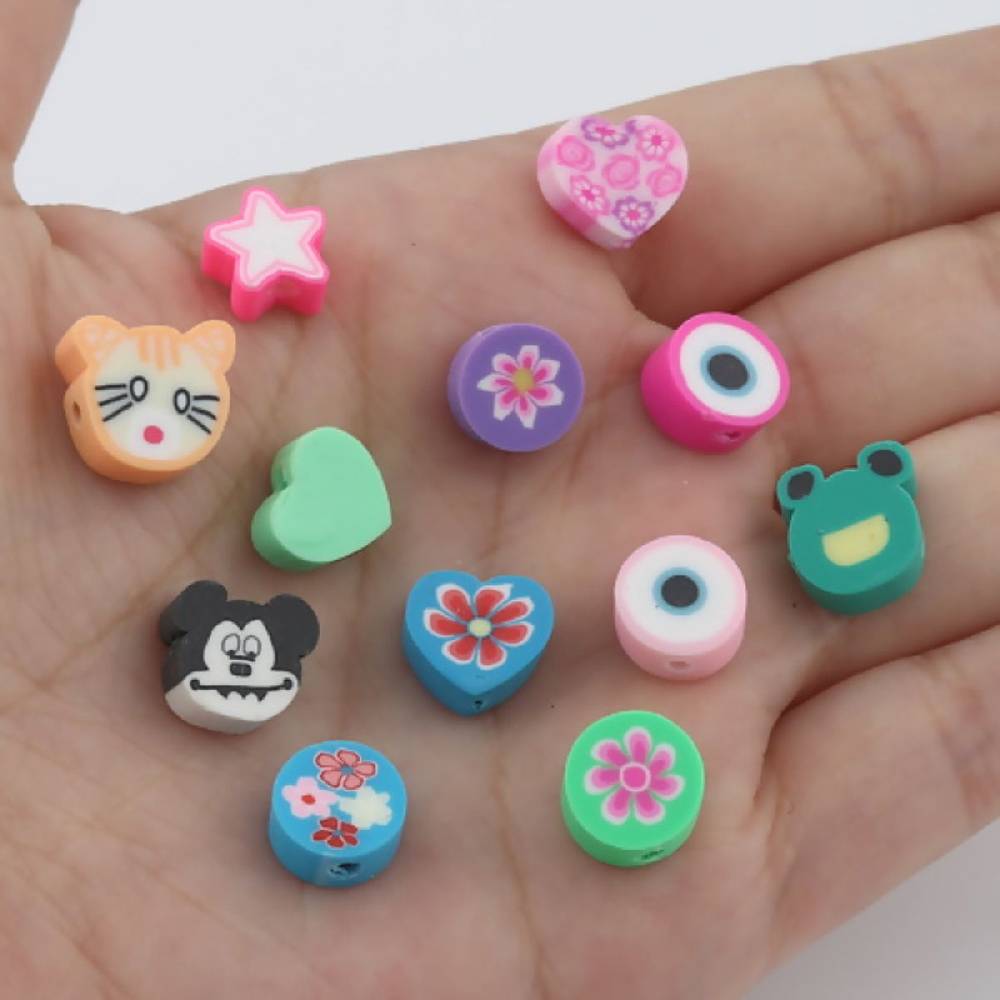 Sadingo Polymer Clay Perlen | 50 Stk., bunter Mix Bis zu 60% Rabatt