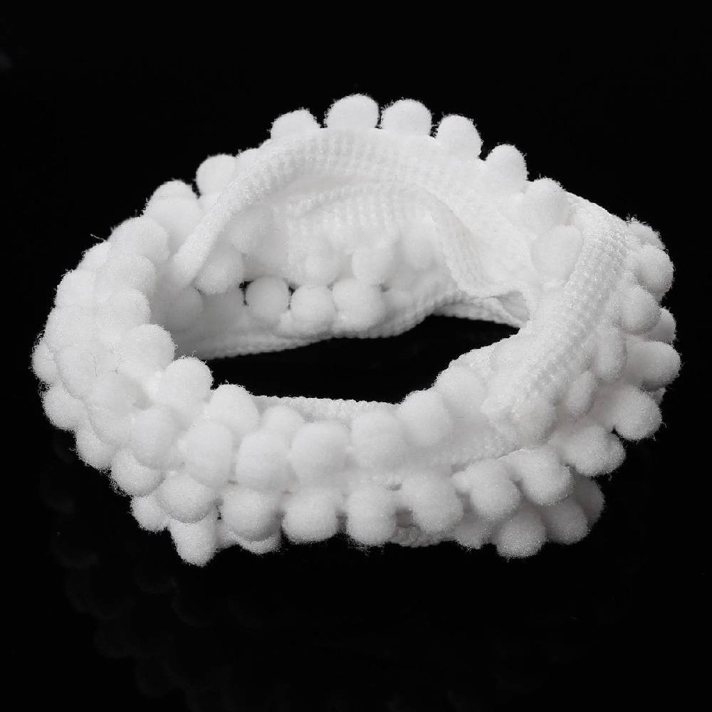 Sadingo Bommelborte Weiß 4,5 Meter, Breite 12mm, Pompomband 50% Rabatt mit kostenlosem Versand