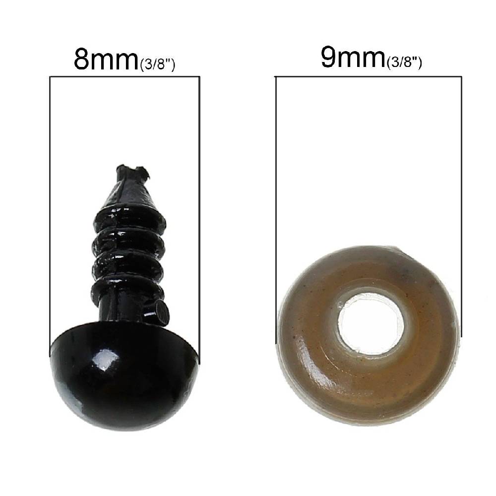Sadingo Puppenaugen, Teddyaugen - 50 Stk. - Auge Ø 8 mm zollfrei