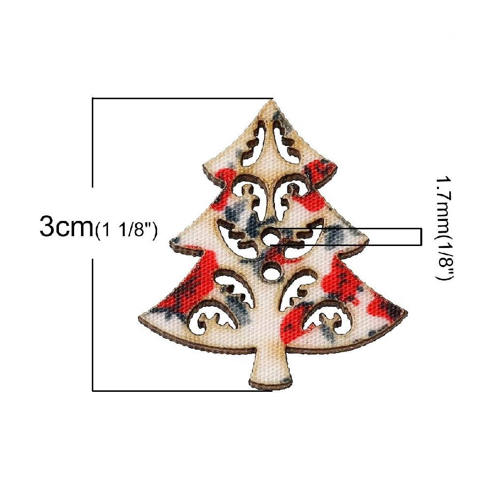 Sadingo Holzknöpfe / 50 Stk. / Weihnachtsbaum Angebote
