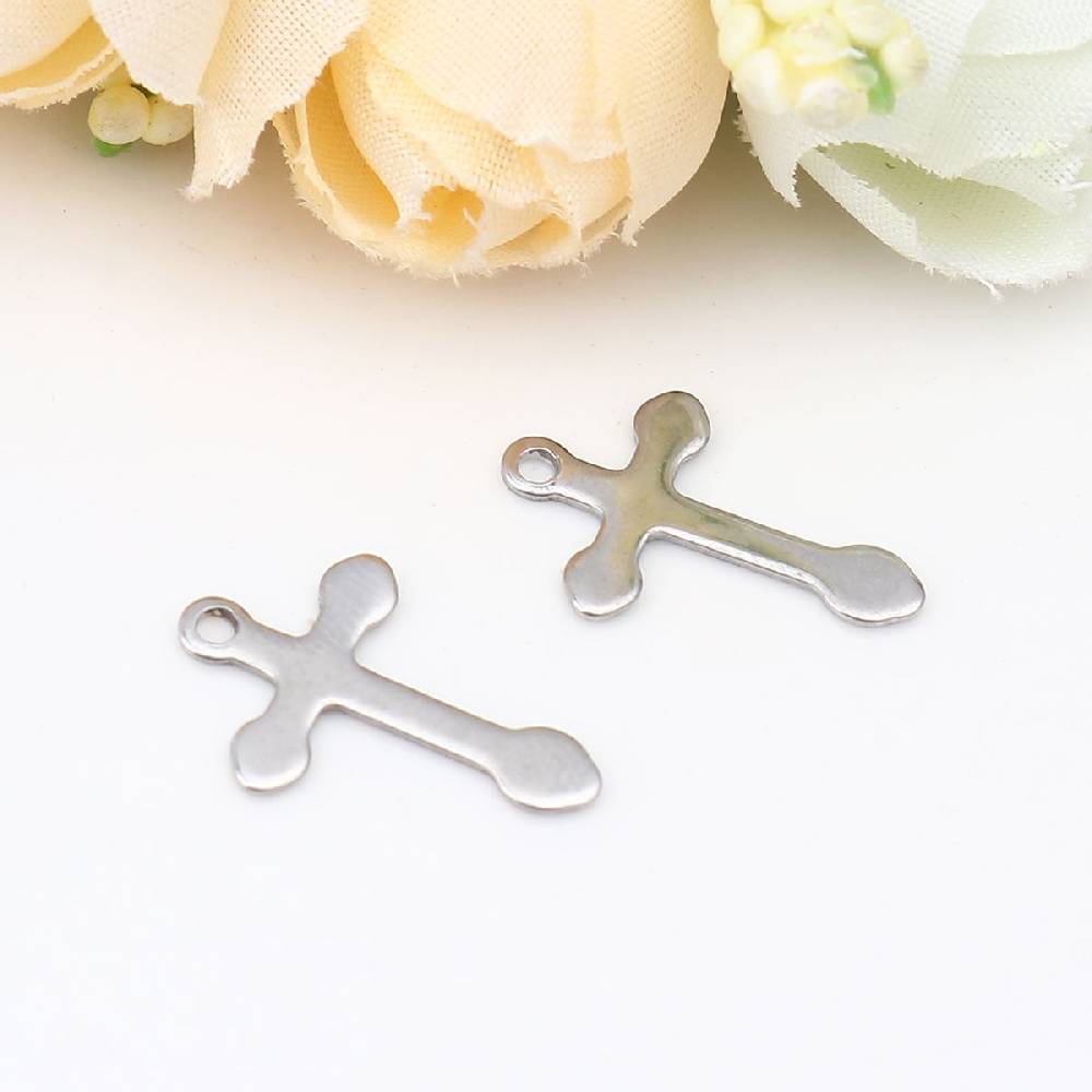 Sadingo Kreuz Anhänger Silber 10 Stück 12x18mm, Bastelbedarf Flash Sale