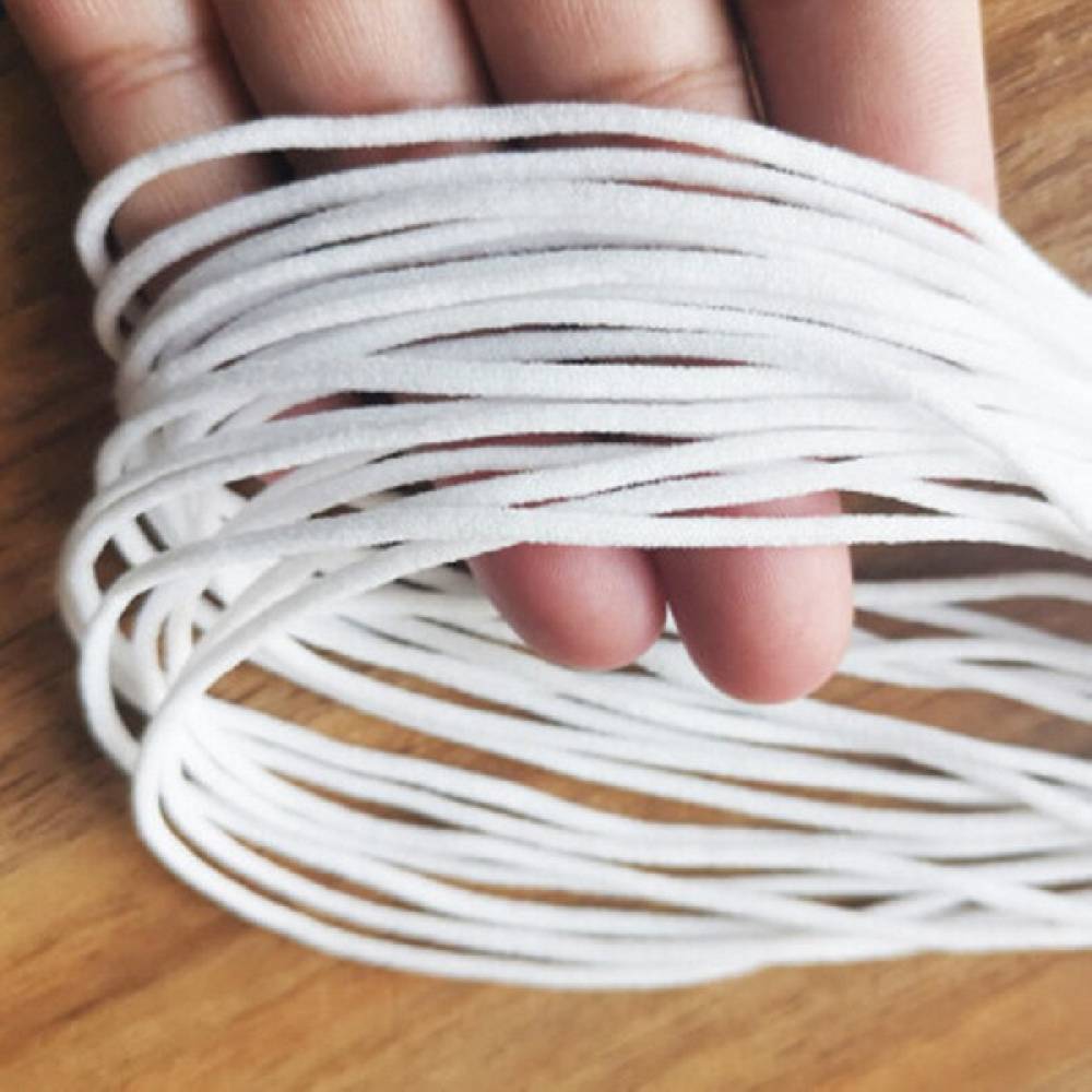 Sadingo Elastische Schnur weiß, 100 Meter, weiches Band Black Friday