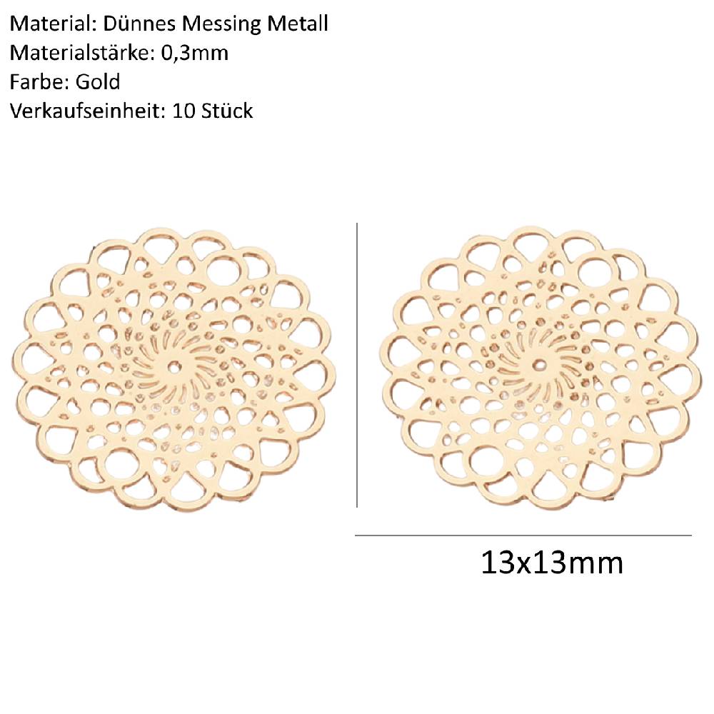 Sadingo Schmuckverbinder Blume des Lebens | 10 Stück, 13mm Jubiläumsangebot