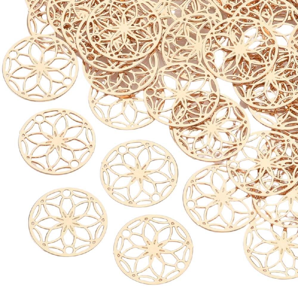 Sadingo Schmuckverbinder | 10 Stück, 13mm, Anhänger Blume des Lebens Lagerräumung