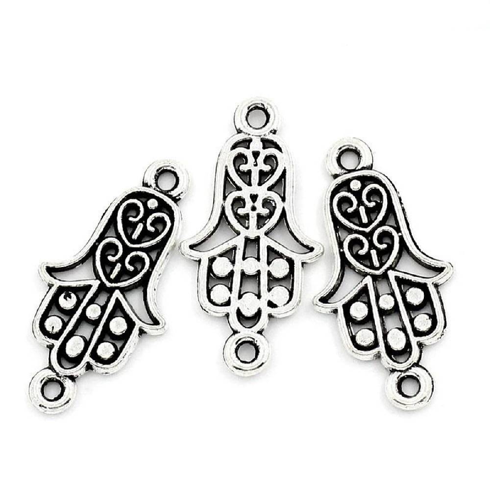 Sadingo Schmuckverbinder Hamsa Hand | 50 Stück, 25x13 mm Zeitlich begrenztes Angebot