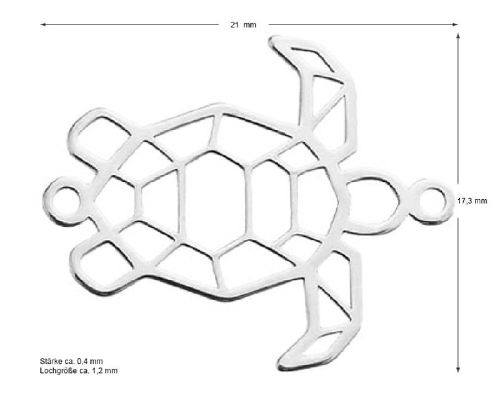 Sadingo Schmuckverbinder Schildkröte | 17,4 x 21 mm Neuheiten