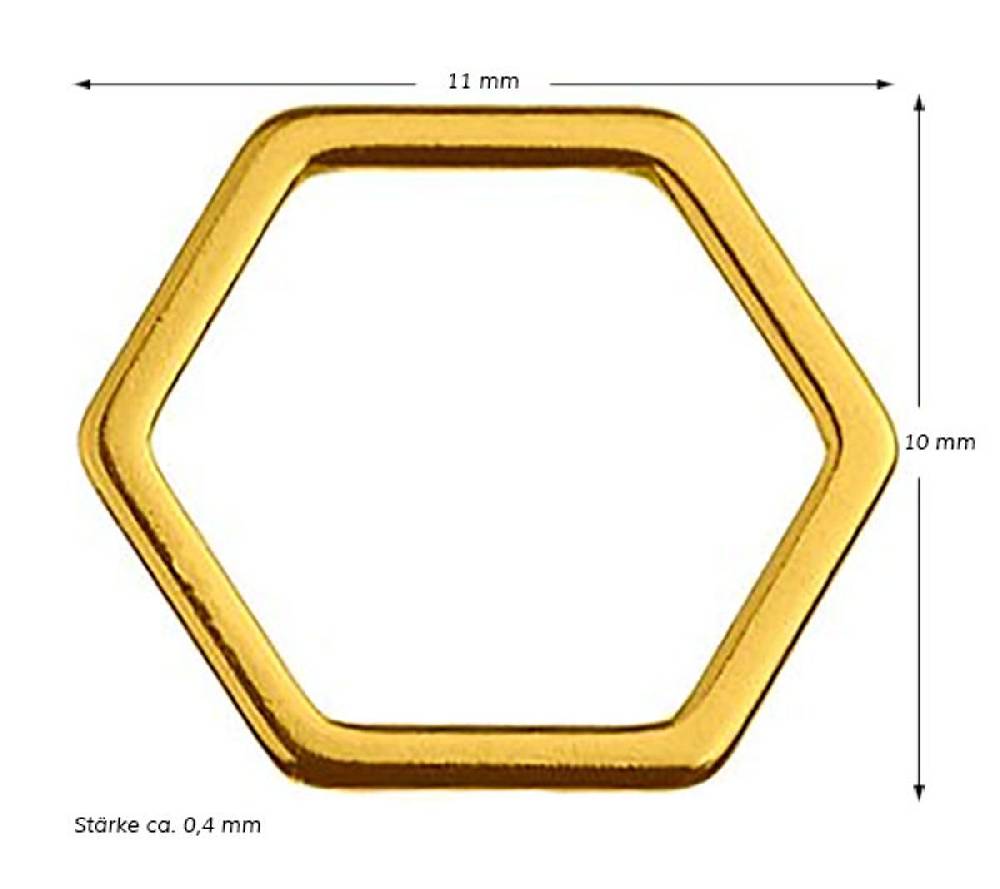 Sadingo Schmuckverbinder Sechseck | 1 Stück, 10x11 mm Saisonale Angebote