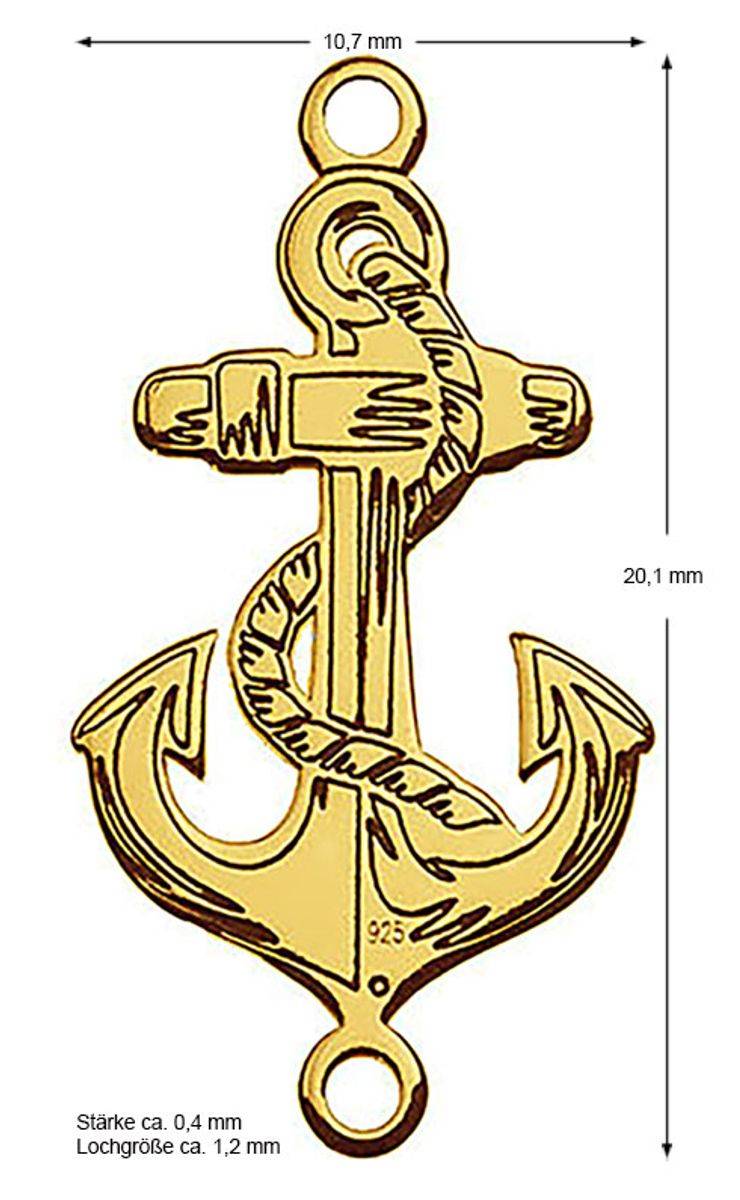 Sadingo Schmuckverbinder Anker | 20,1 x 10,7 mm Räumungsverkauf