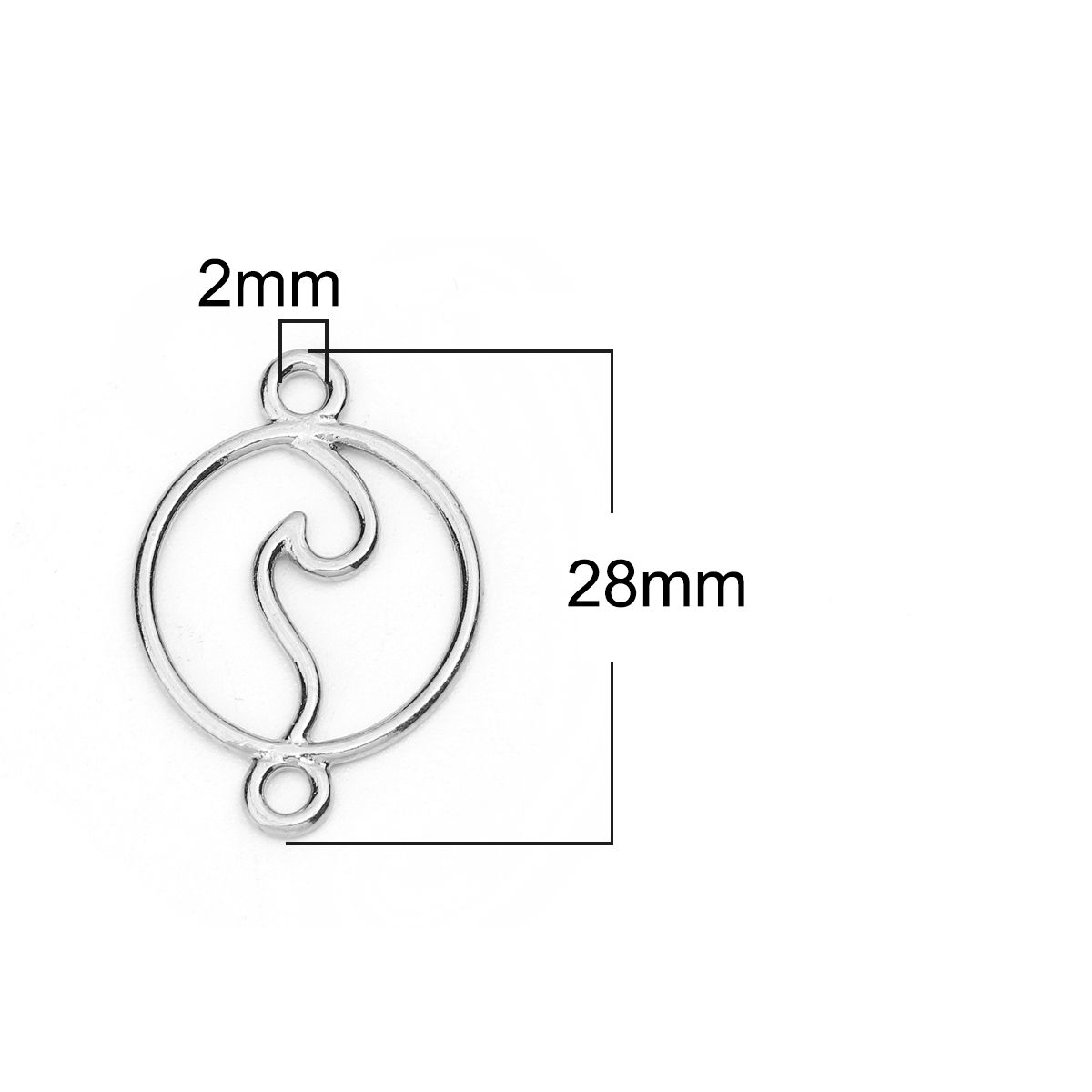Sadingo Schmuckverbinder Welle | 10 Stkück, 28x20 mm Kauf eins, bekomm eins gratis