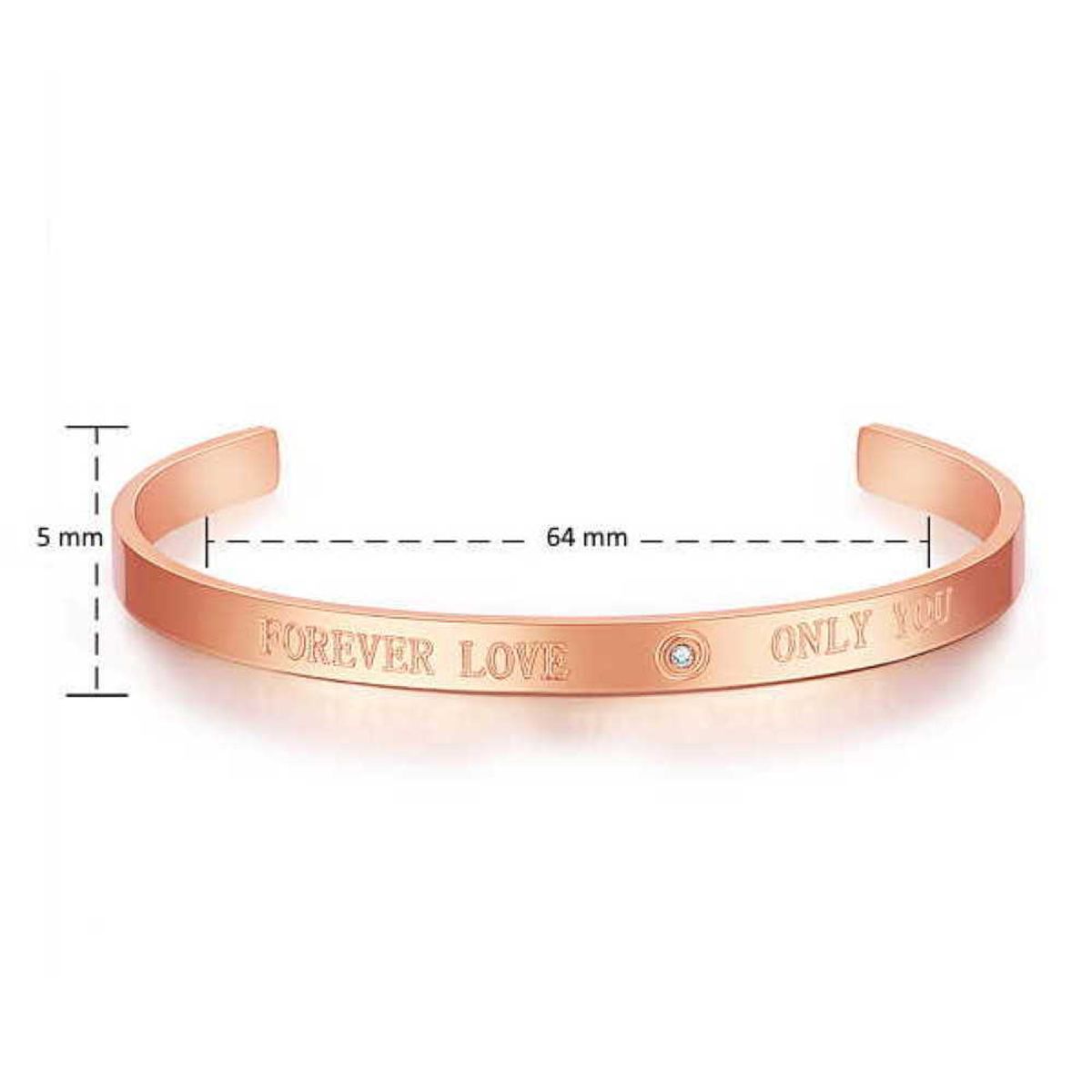 Sadingo Edelstahlarmreif mit Gravur | "Forever Love - Only You" Riesige Ersparnisse