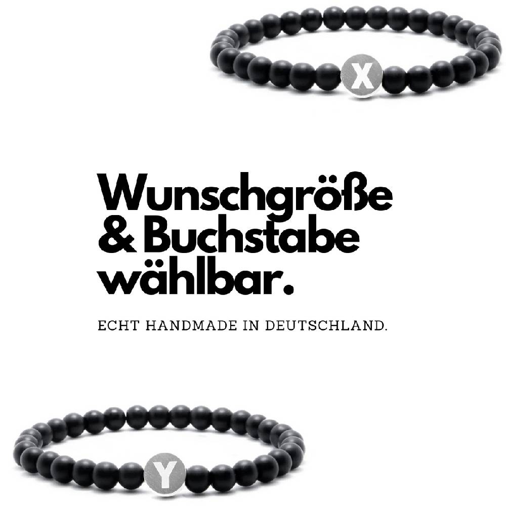 Sadingo Partnerarmband-Set aus schwarzen Natursteinperlen VIP-Rabatte