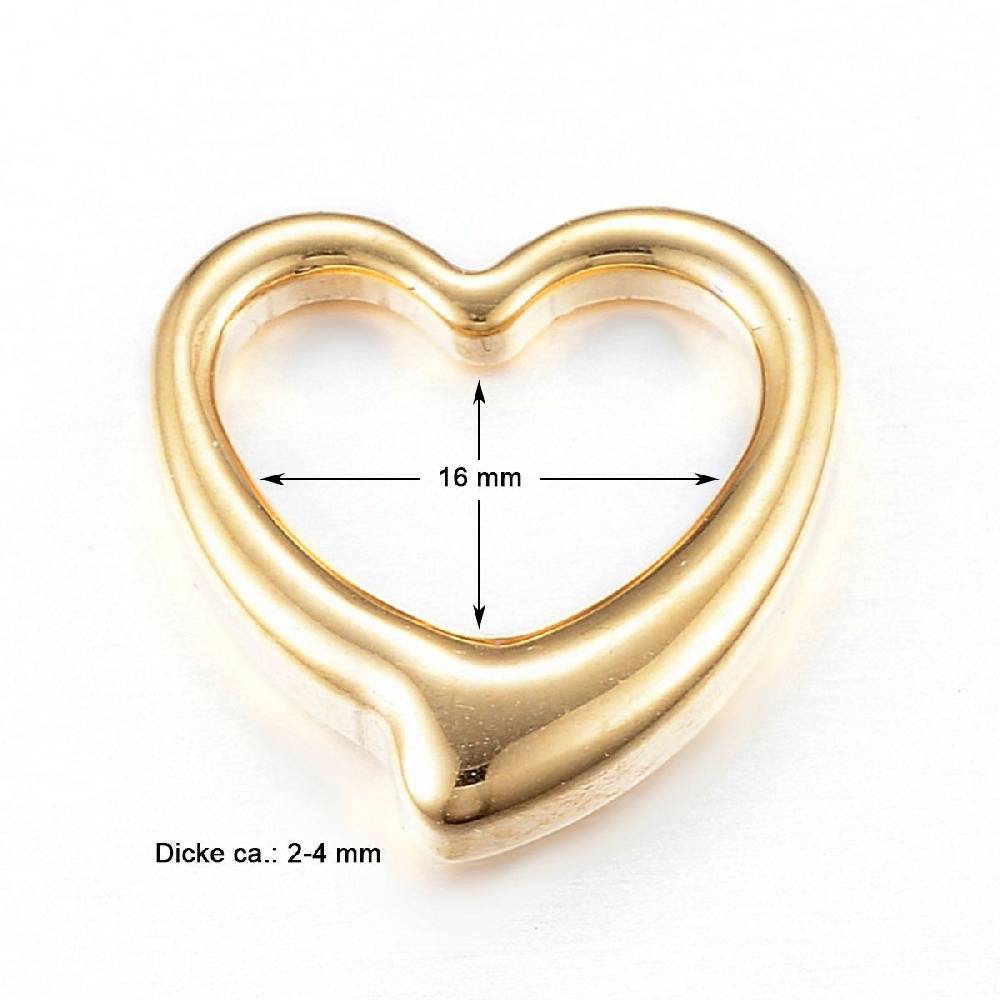 Sadingo Schmuckverbinder Herz | 2 Stück - 16x16 mm 50% Rabatt mit kostenlosem Versand